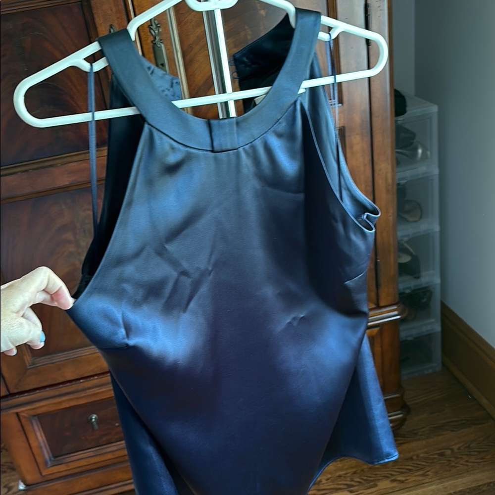 Milly Black Satin Top